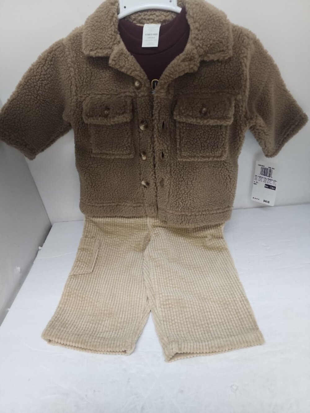 B,T. Kids Infant Boy's  4 Piece Set Beige Size 12 Months New !!!